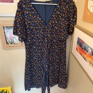 Madewell Navy Floral Dress